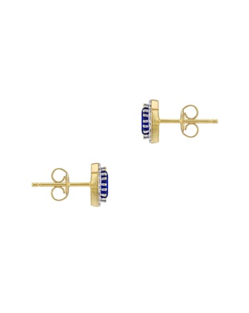 9ct Yellow Gold Lab Diamond Sapphire Er