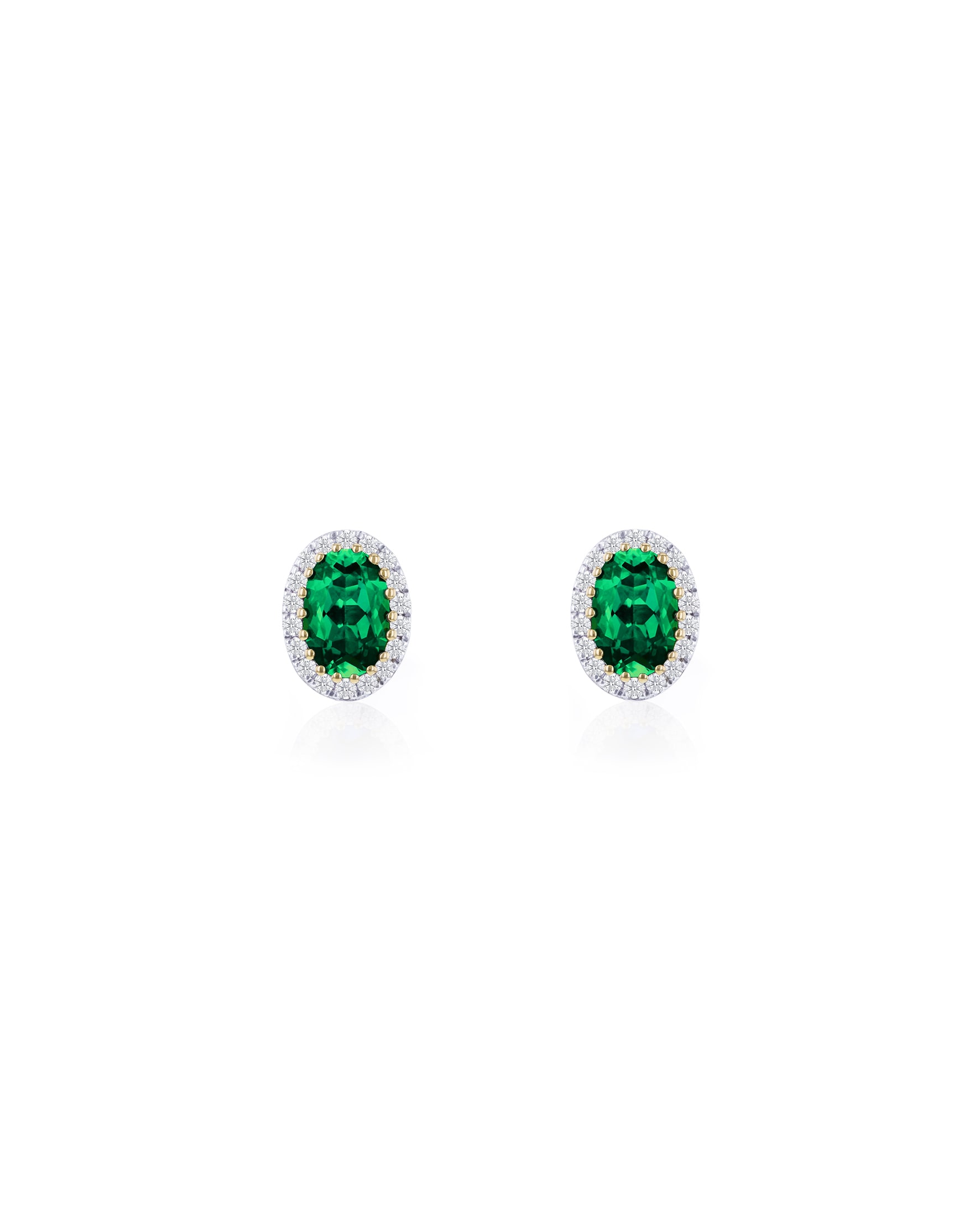 9ct Yellow Gold Lab Diamond Emerald Er