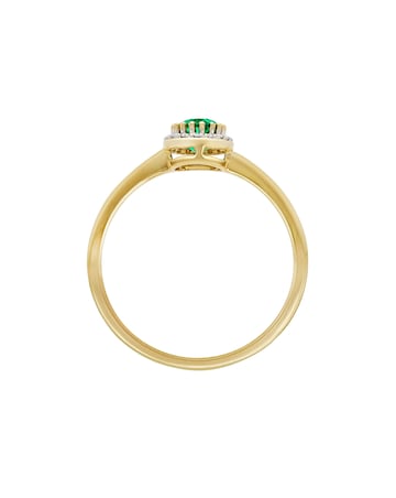 9ct Yellow Gold Lab Diamond Emerald Ring