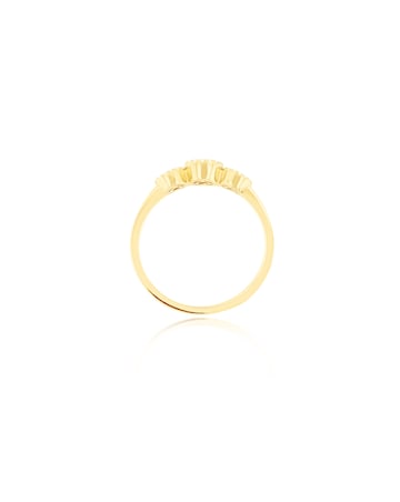 9ct YellowGold Lab Diamond Sapphire Ring