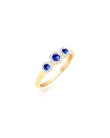 9ct YellowGold Lab Diamond Sapphire Ring