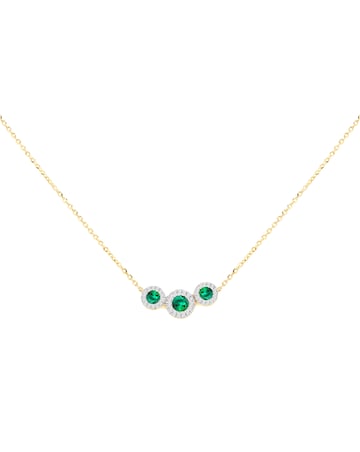 9ct Yellow Gold Lab Diamond Emerald Nkl