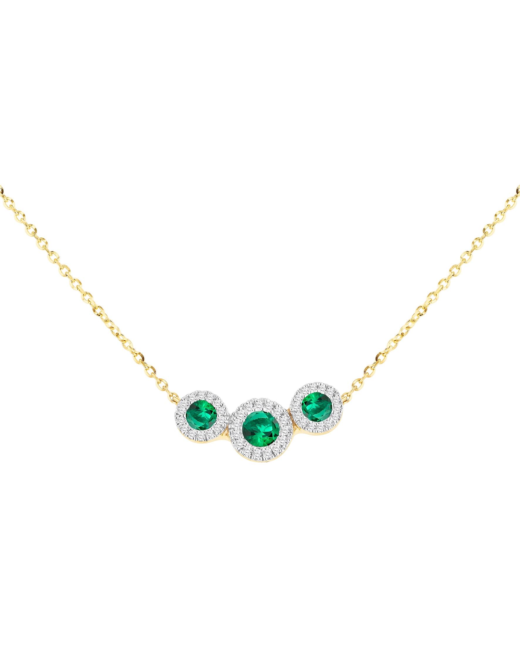 9ct Yellow Gold Lab Diamond Emerald Nkl
