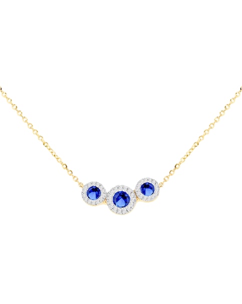 9ct Yellow Gold Lab Diamond Sapphire Nkl