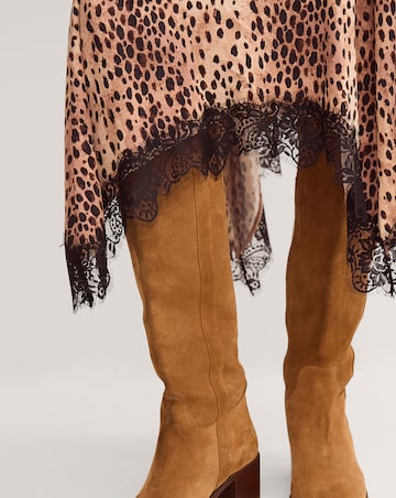 Monsoon Babette Leopard Print Midi Skirt