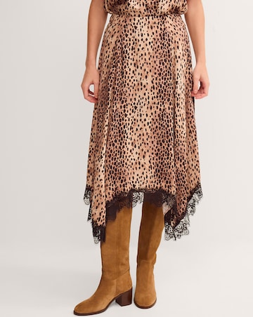 Monsoon Babette Leopard Print Midi Skirt