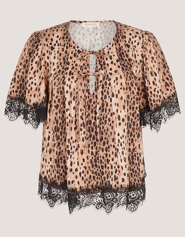 Monsoon Babette Leopard Print Lace Top