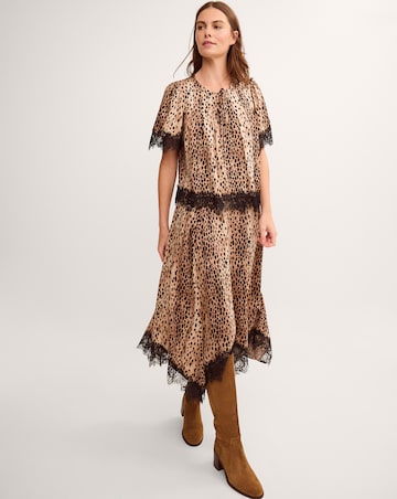 Monsoon Babette Leopard Print Lace Top