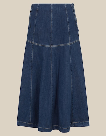 Monsoon Macy Tie Side Denim Midi Skirt