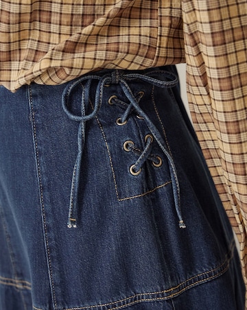 Monsoon Macy Tie Side Denim Midi Skirt