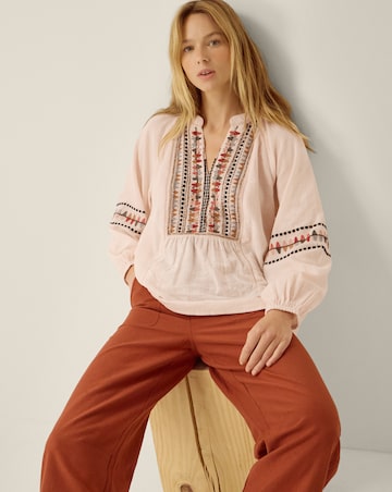 Monsoon Aoife Geometric Embroidered Top