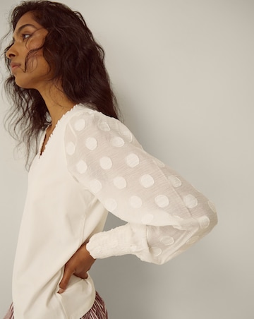Monsoon Ferne V-Neck Polka Dot Top