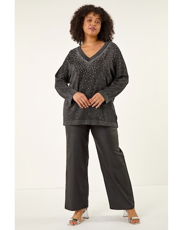Roman Curve Sparkly Knit Top