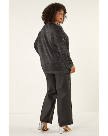 Roman Curve Sparkly Knit Top