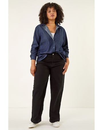 Roman Curve Cotton Button Up Blouse
