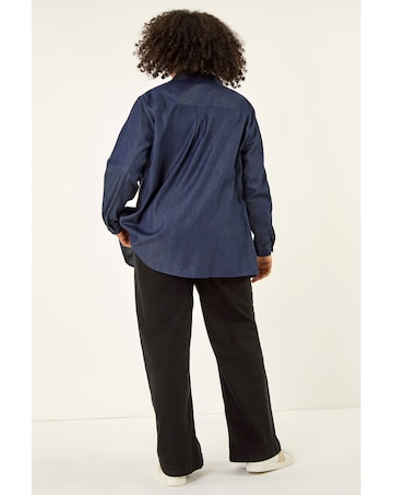 Roman Curve Cotton Button Up Blouse
