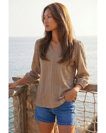Roman Broderie Detail Tunic Top