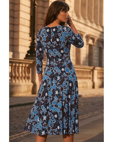 Roman Floral Puff Print Cross Dress