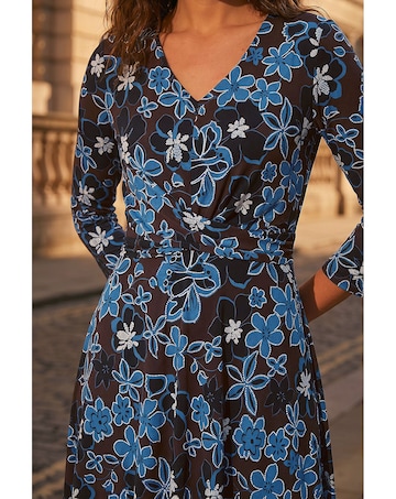 Roman Floral Puff Print Cross Dress
