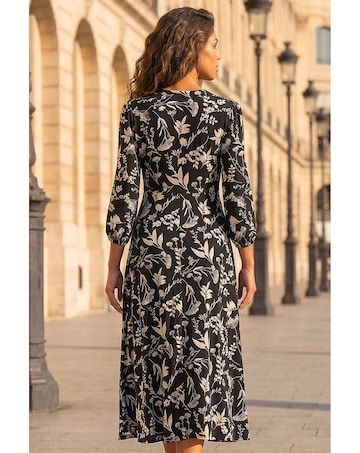 Roman Floral Print Midi Dress