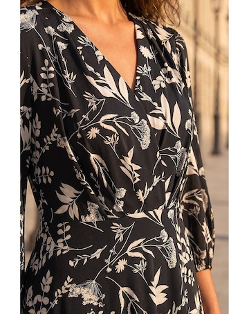 Roman Floral Print Midi Dress