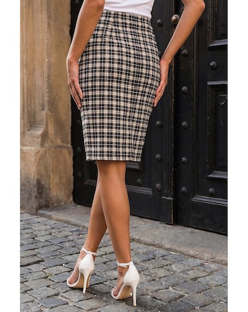 Roman Check Stretch Skirt