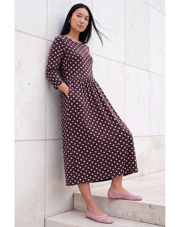 Roman Polka Dot Print Pocket Dress