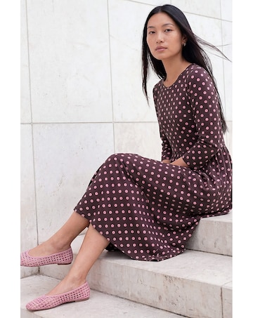 Roman Polka Dot Print Pocket Dress