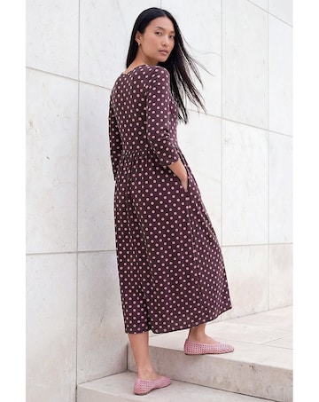 Roman Polka Dot Print Pocket Dress