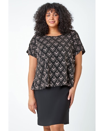 Roman Curve Glitter Stretch Shift Dress