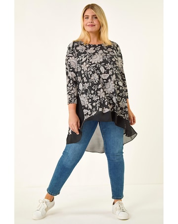 Roman Curve Floral High Low Top