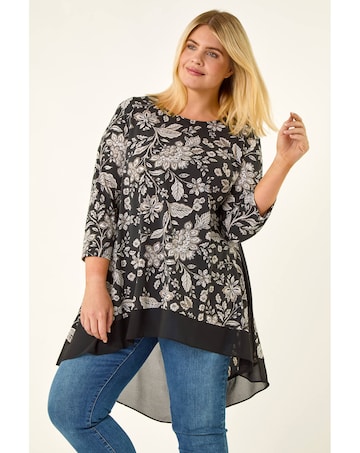 Roman Curve Floral High Low Top