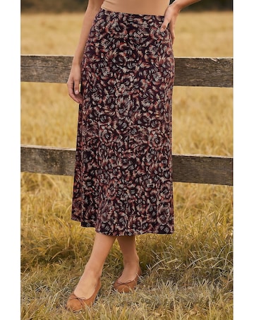 Roman Speckle Print Panel A-Line Skirt