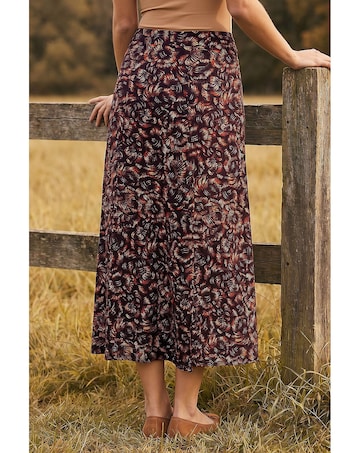 Roman Speckle Print Panel A-Line Skirt