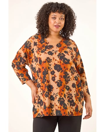 Roman Curve Watercolour Stretch Top