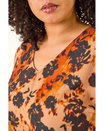 Roman Curve Watercolour Stretch Top