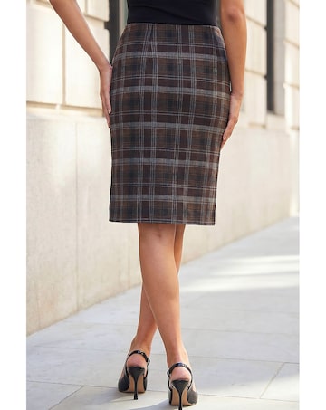 Roman Brushed Check Pencil Skirt