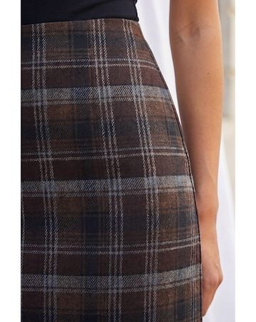Roman Brushed Check Pencil Skirt
