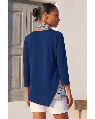 Roman Asymetric Hem Detachable Scarf Top