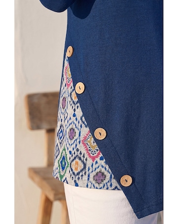 Roman Asymetric Hem Detachable Scarf Top