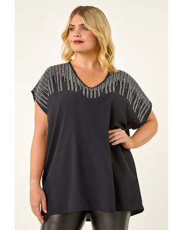 Roman Curve Hotfix Woven Top