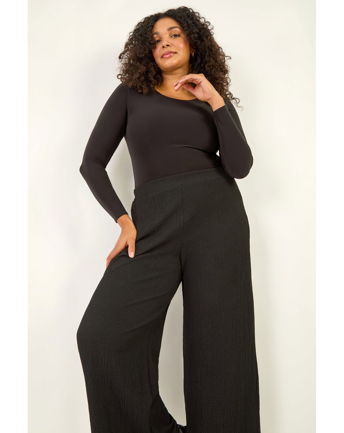 Roman Curve Textured Stretch Trousers