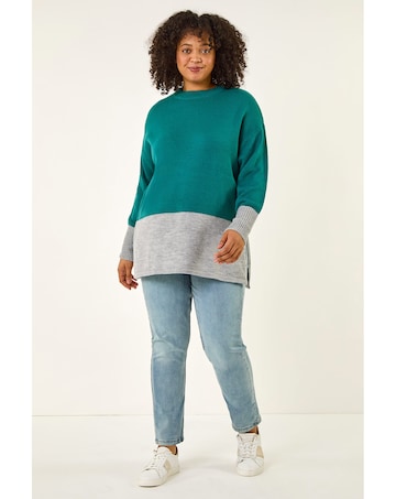 Roman Curve Colour Block Knit Jumper