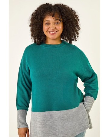 Roman Curve Colour Block Knit Jumper