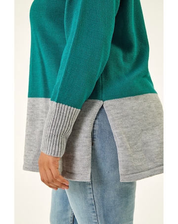 Roman Curve Colour Block Knit Jumper