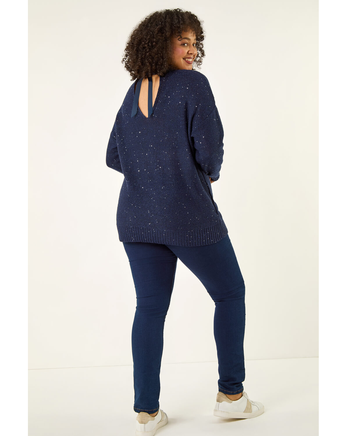 Roman Curve Hotfix Longline Knit Jumper