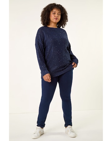 Roman Curve Hotfix Longline Knit Jumper