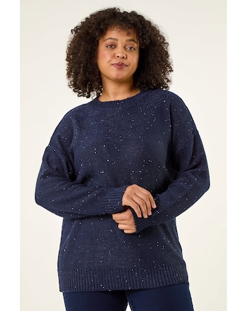 Roman Curve Hotfix Longline Knit Jumper