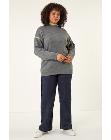 Roman Curve Trim Detail Knit Jumper