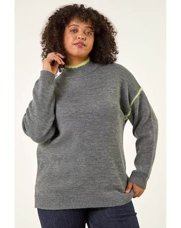 Roman Curve Trim Detail Knit Jumper